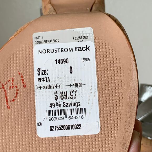 Schutz Pattie Platform Pump Heels sz 8 US Chunky Sandal Silver Cork Cyber Y2K - Picture 11 of 13